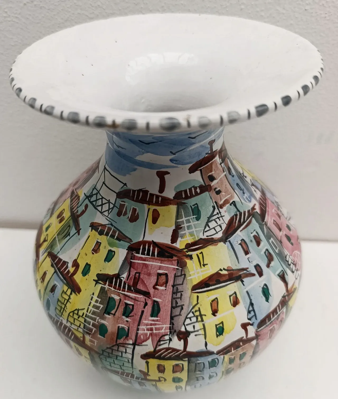 Polychrome vase by Otello Rosa for Ceramiche San Polo, 1960s 2