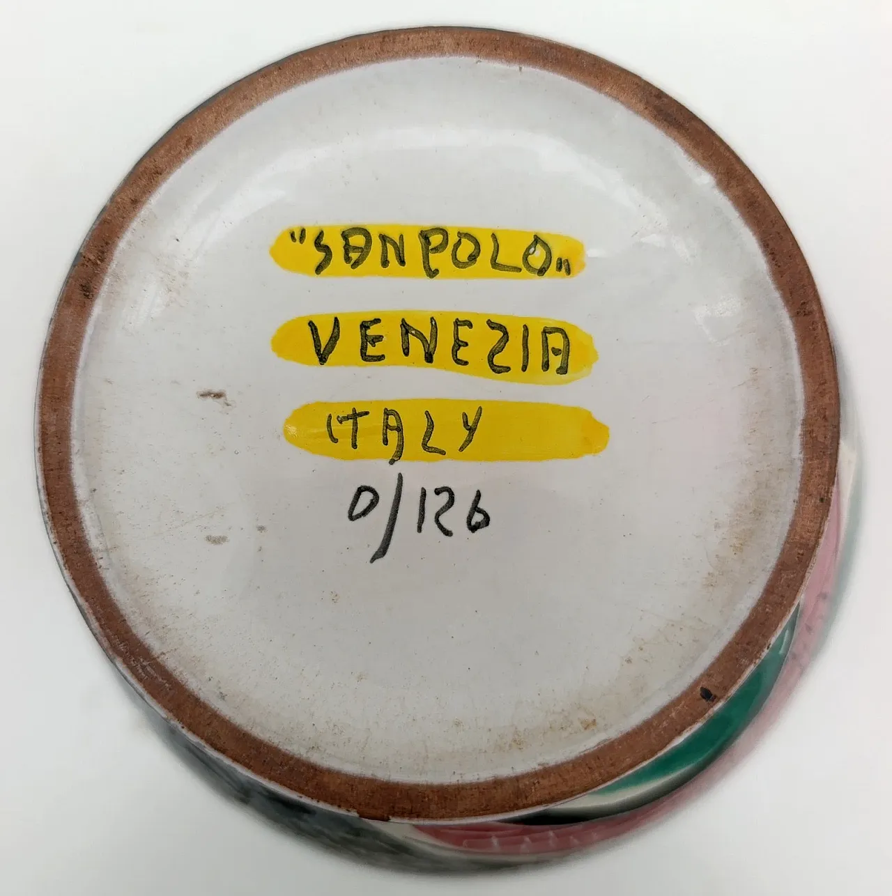 Polychrome vase by Otello Rosa for Ceramiche San Polo, 1960s 3