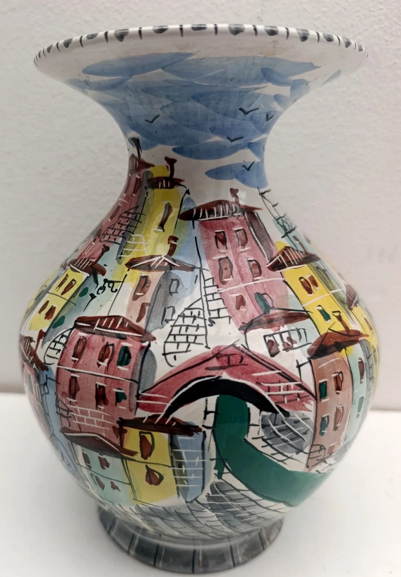 Polychrome vase by Otello Rosa for Ceramiche San Polo, 1960s 4