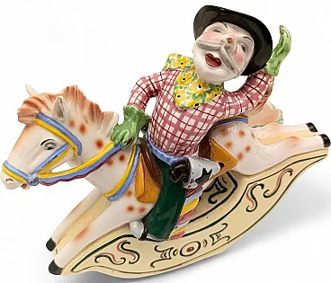 Polychrome ceramic cowboy, Tarcisio Tosin (attributed), 1950s