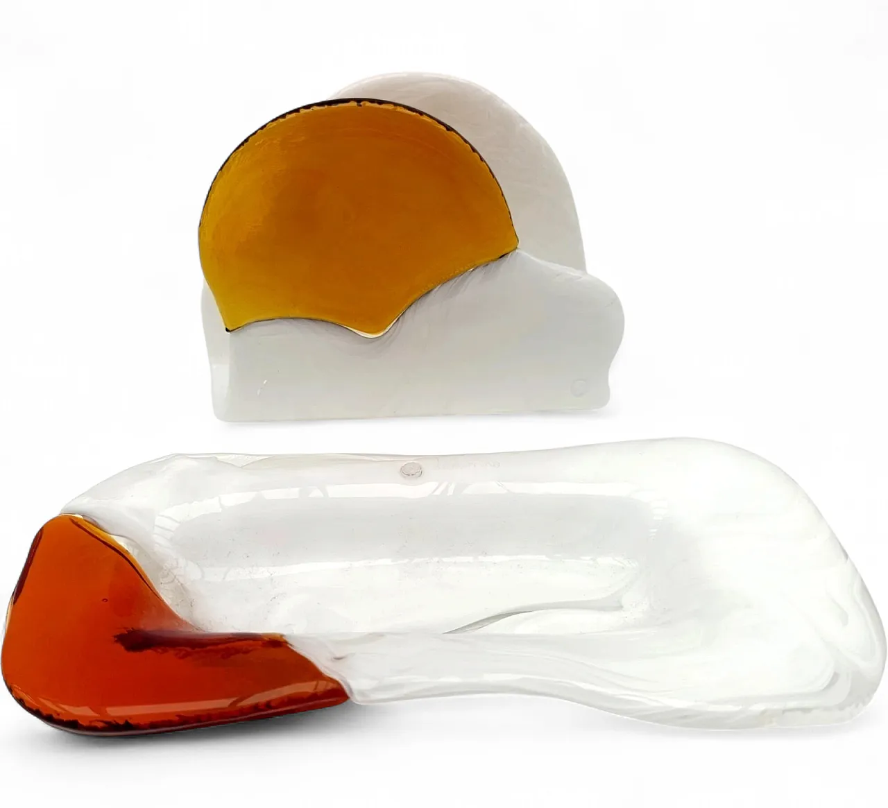 La Murrina (Murano), two-tone glass desk set, 1970s 4