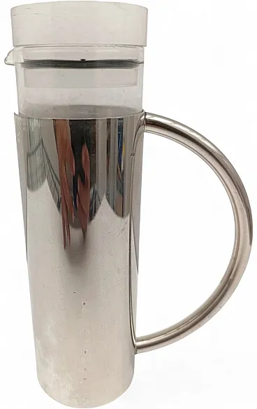 Lino Sabattini oil cruet in silver metal and plexiglass, 1970s