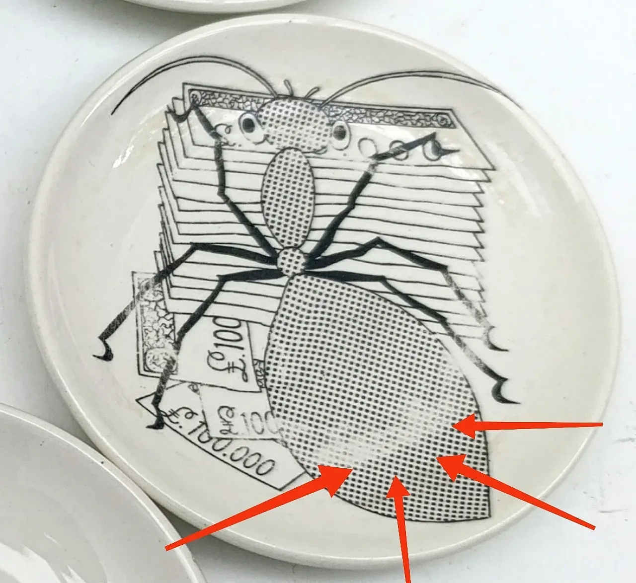 5 piattini in ceramica, Serie Animali, PIERO FORNASETTI, anni '60 3