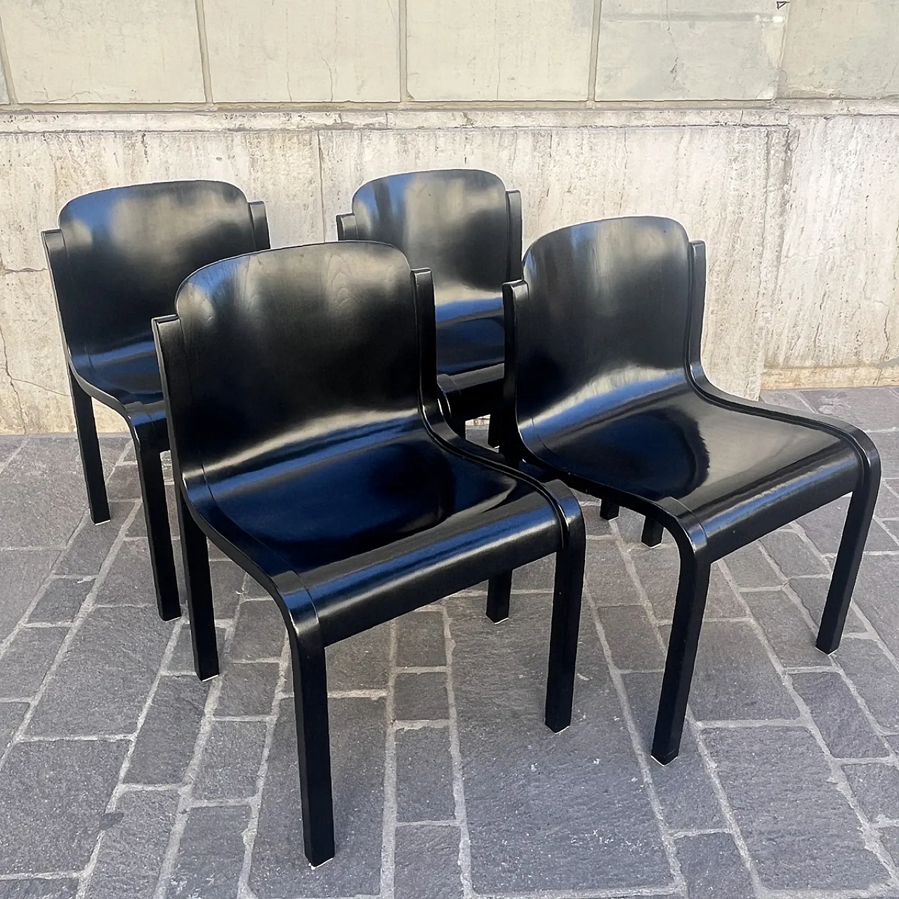 4 Mito Tisettanta chairs by Carlo Bartoli, 1970s 4