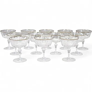12 Murano glass champagne flutes by Nason & Moretti, 20th century