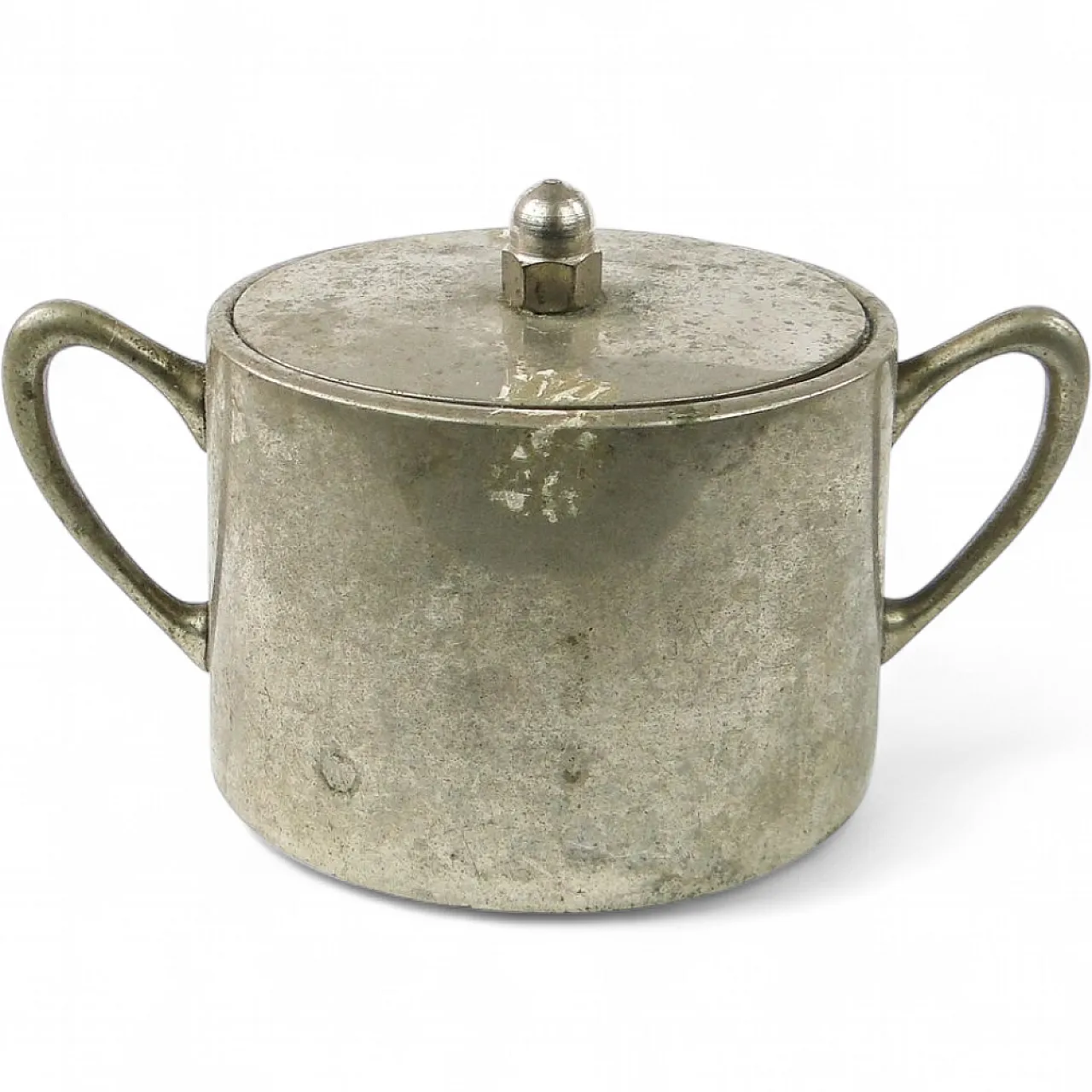 Metal sugar bowl with lid, early 20th century 7