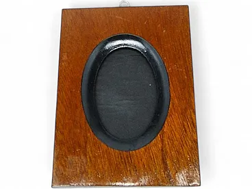 Rectangular wooden photo frame with oval opening, 20th century