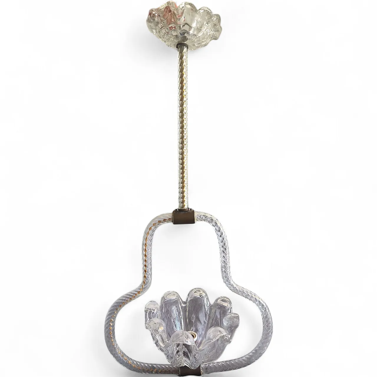 Barovier and Toso Murano glass pendant lamp, 1950s 5