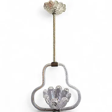 Barovier and Toso Murano glass pendant lamp, 1950s