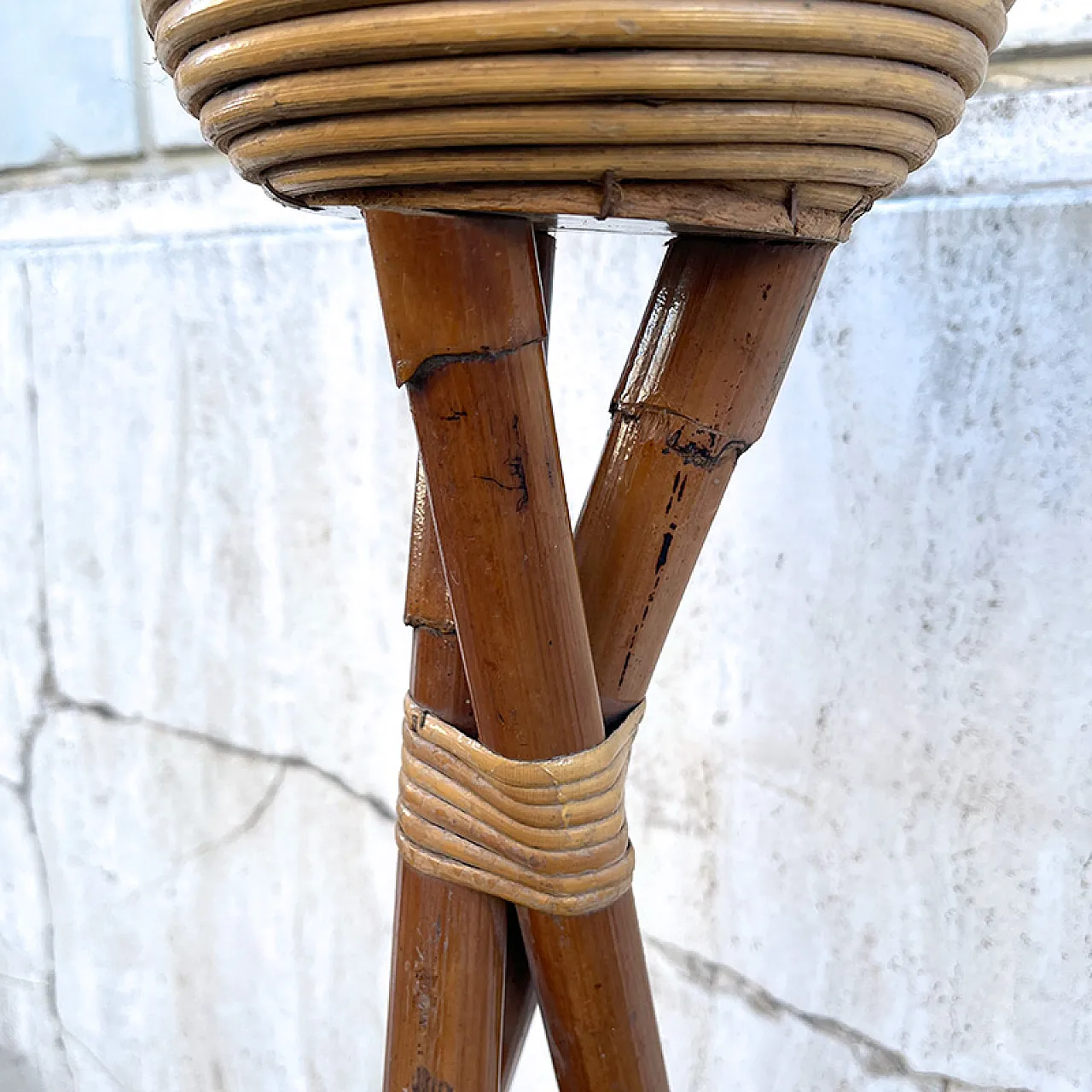 Bamboo and rattan planter, 1950s 9