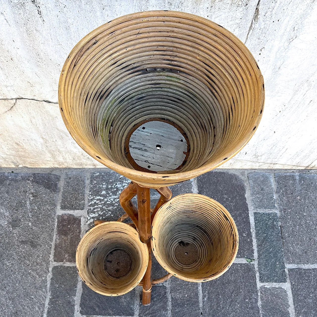 Bamboo and rattan planter, 1950s 13