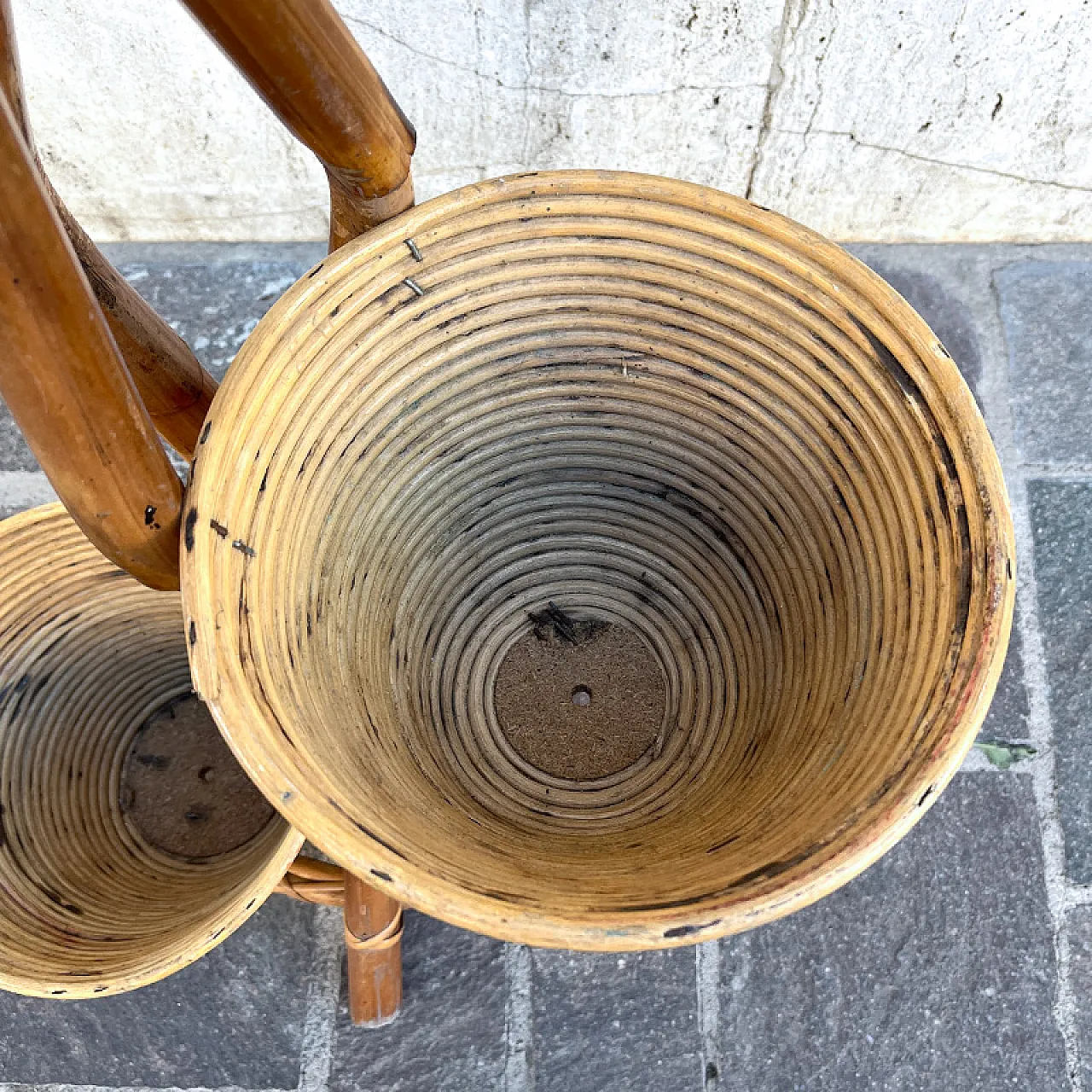 Bamboo and rattan planter, 1950s 14