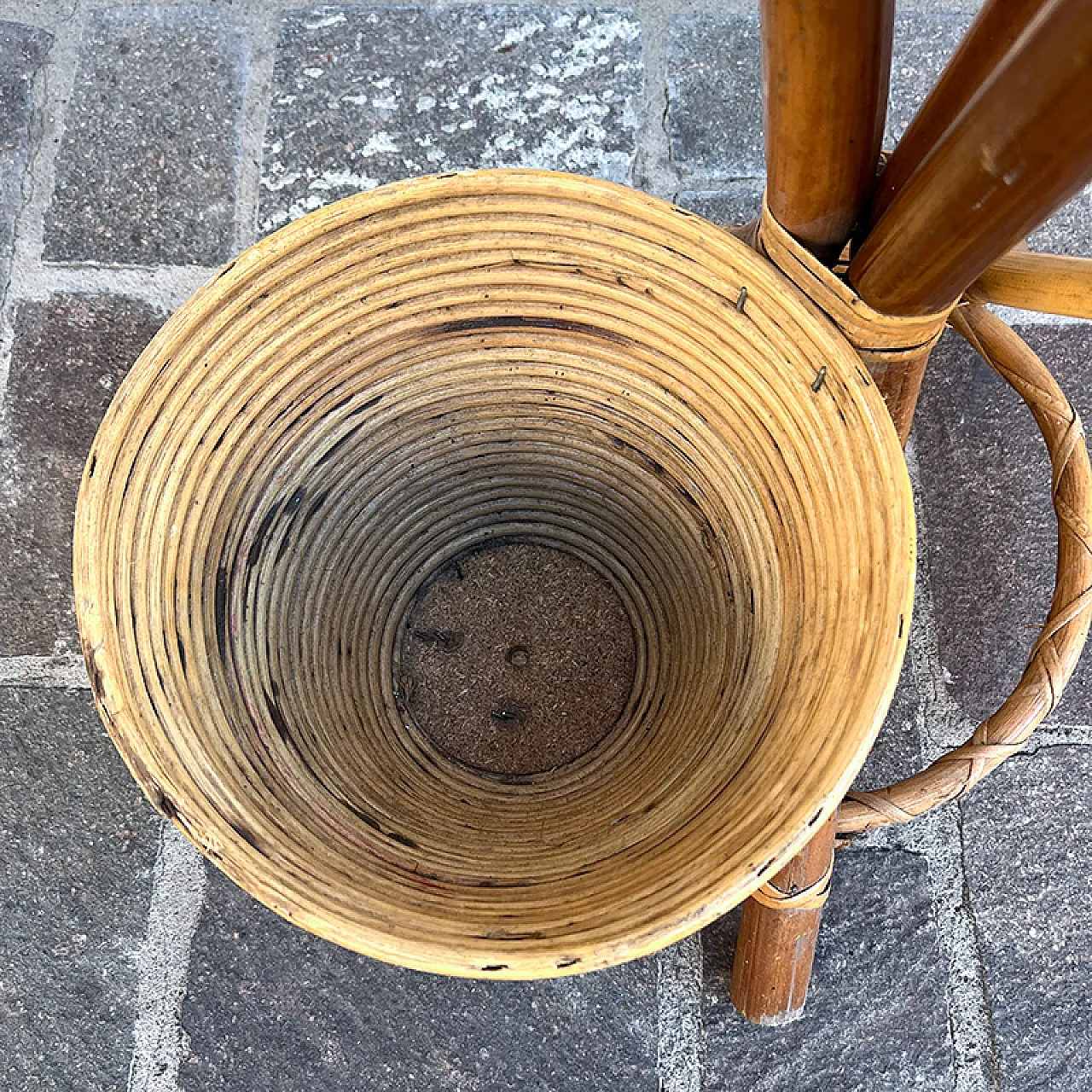 Bamboo and rattan planter, 1950s 15