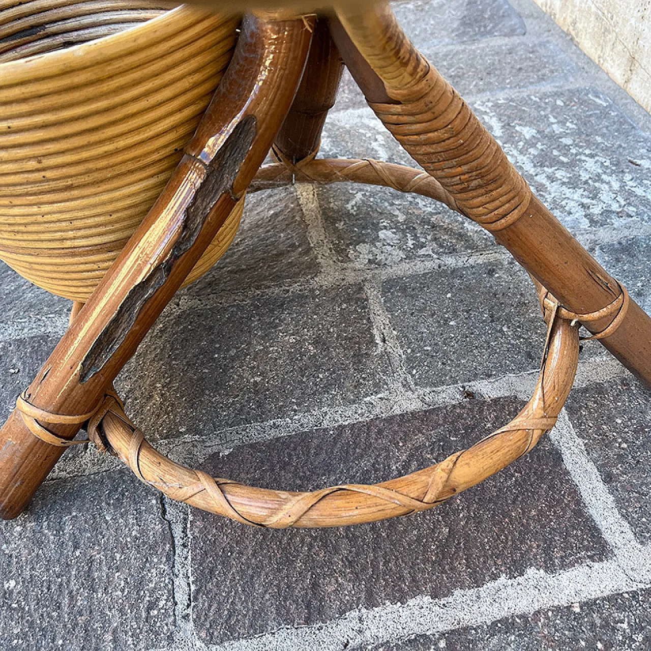 Bamboo and rattan planter, 1950s 16