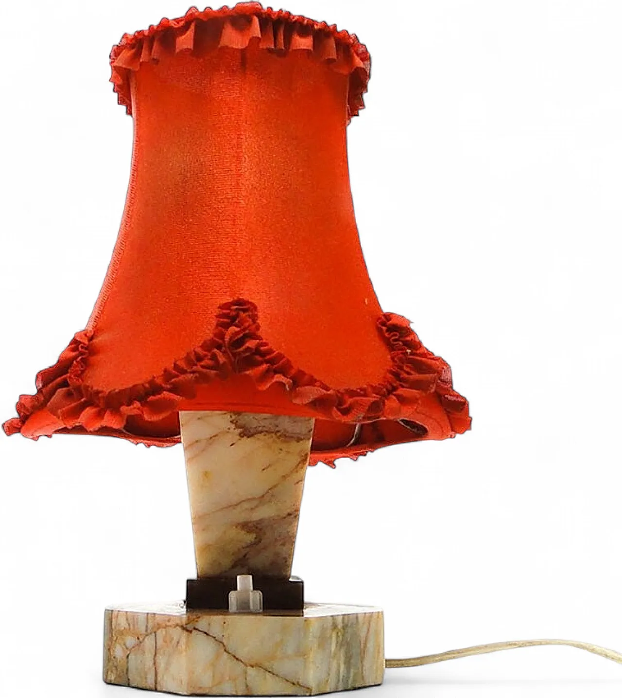 Art Deco Stone Table Lamp, Czechoslovakia, 1930s 13