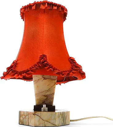 Art Deco Stone Table Lamp, Czechoslovakia, 1930s