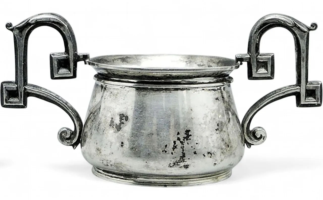 Biedermeier Silver Sugar Bowl, Austria, 19th Century 9