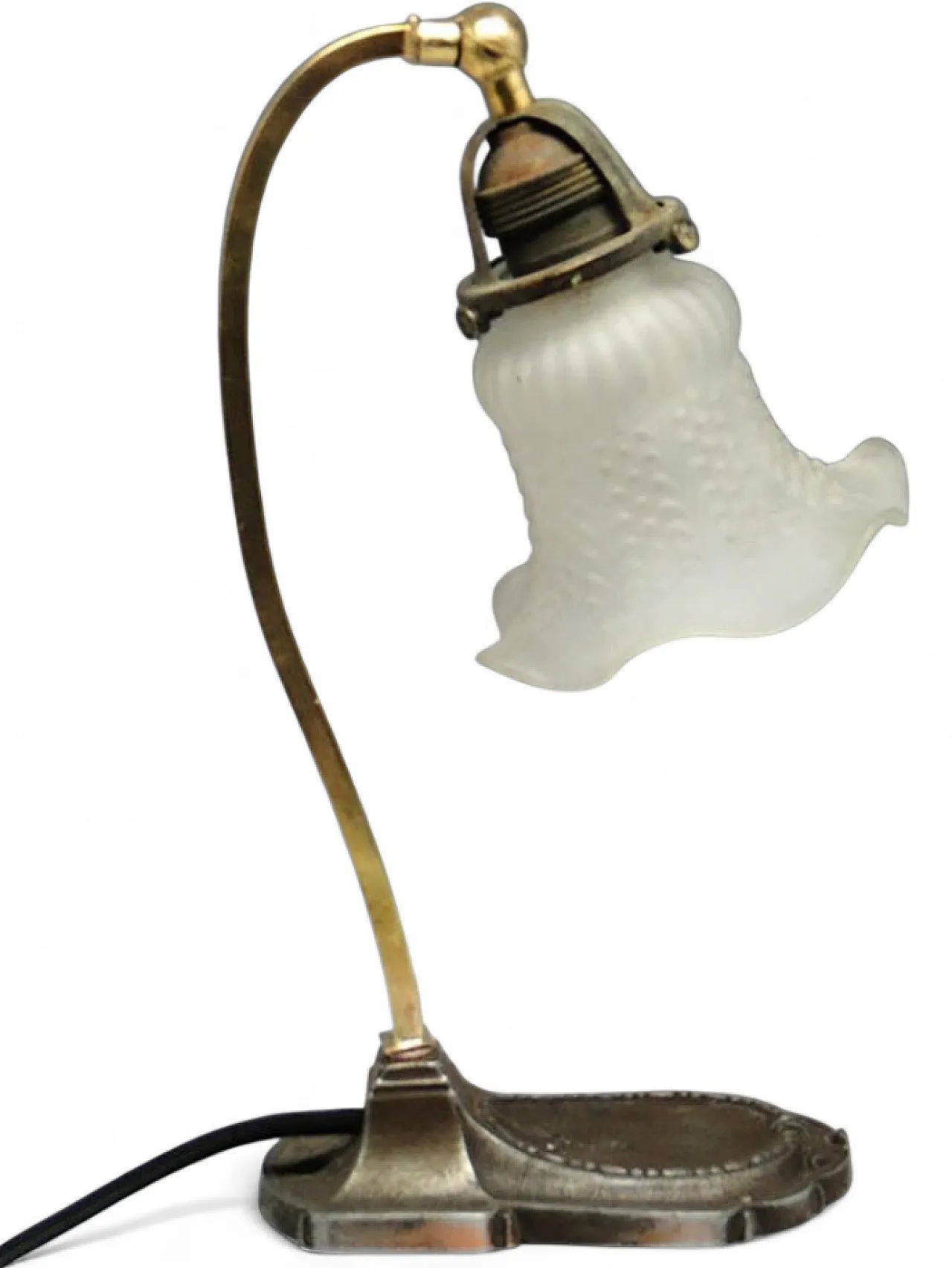 20th Century Glass and Metal Table Lamp, Austria-Hungary, 1890s 14
