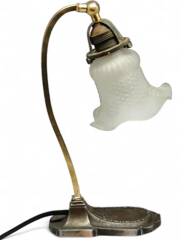 20th Century Glass and Metal Table Lamp, Austria-Hungary, 1890s