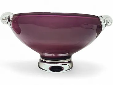 Glass Basket from HSG Tarnowiec, Poland, 1970s