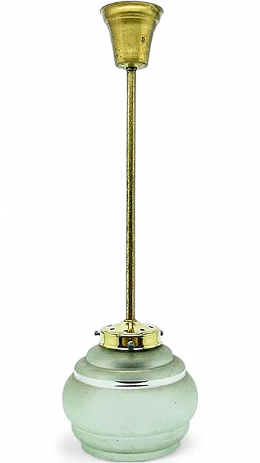 Mid-Century Pendant Lamp in Glass, 1950s