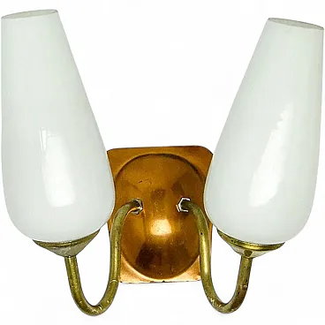 Vintage 2-Armed Wall Lamp in Brass, 1970s