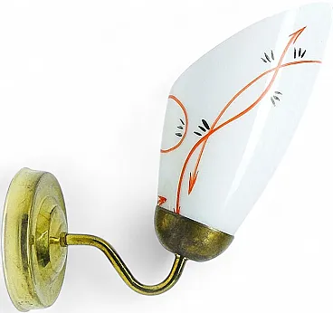 Glass Wall Lamp, Poland, 1950s