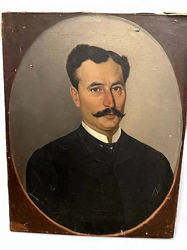 Oil painting on canvas depicting a nobleman, Naples, 19th century