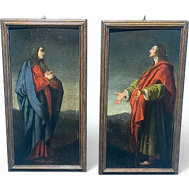 Pair of panel paintings in Tuscany, 17th century