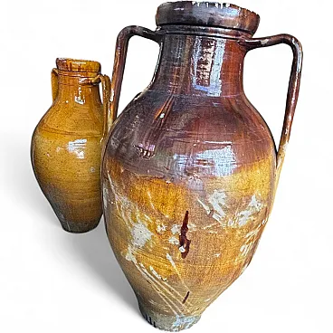 Pair of huge garden vases Capasoni Pugliesi jars, 19th century