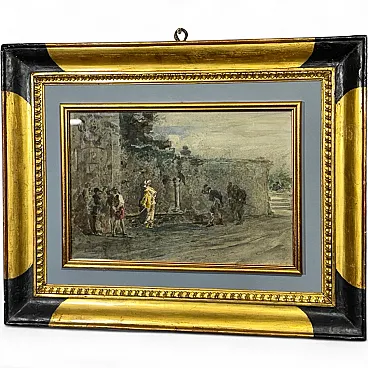 Watercolor painting by Filippo Carcano, 19th century