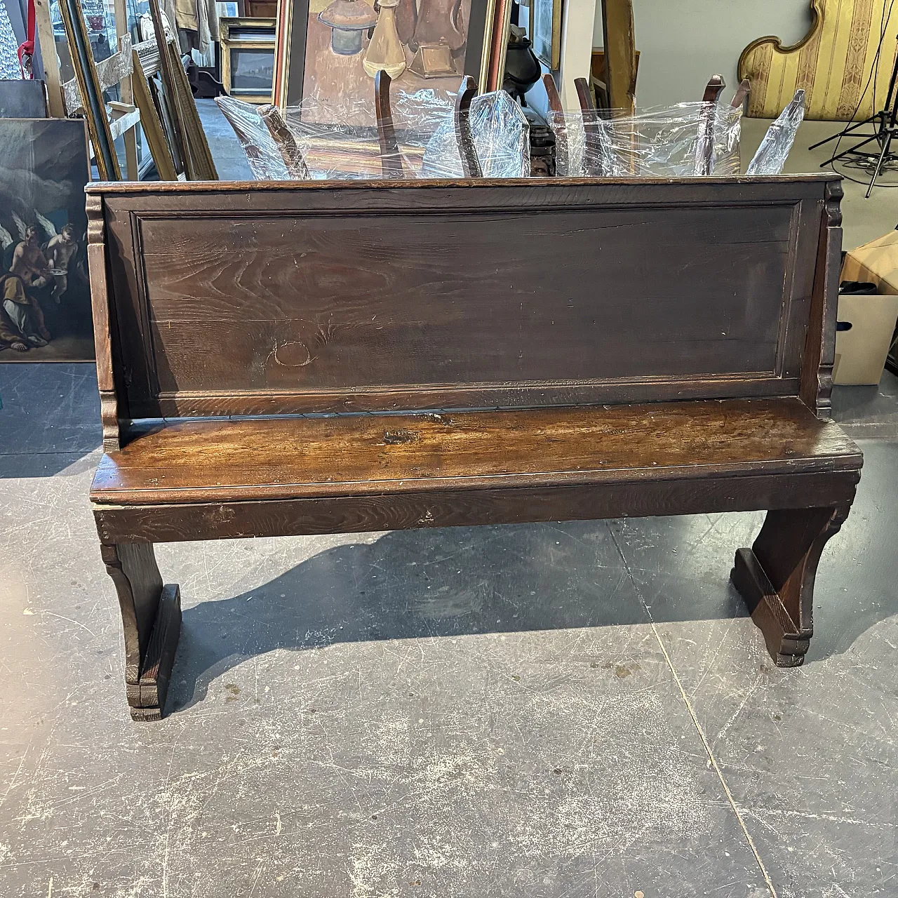 Umbrian chestnut bench, 18th century 1