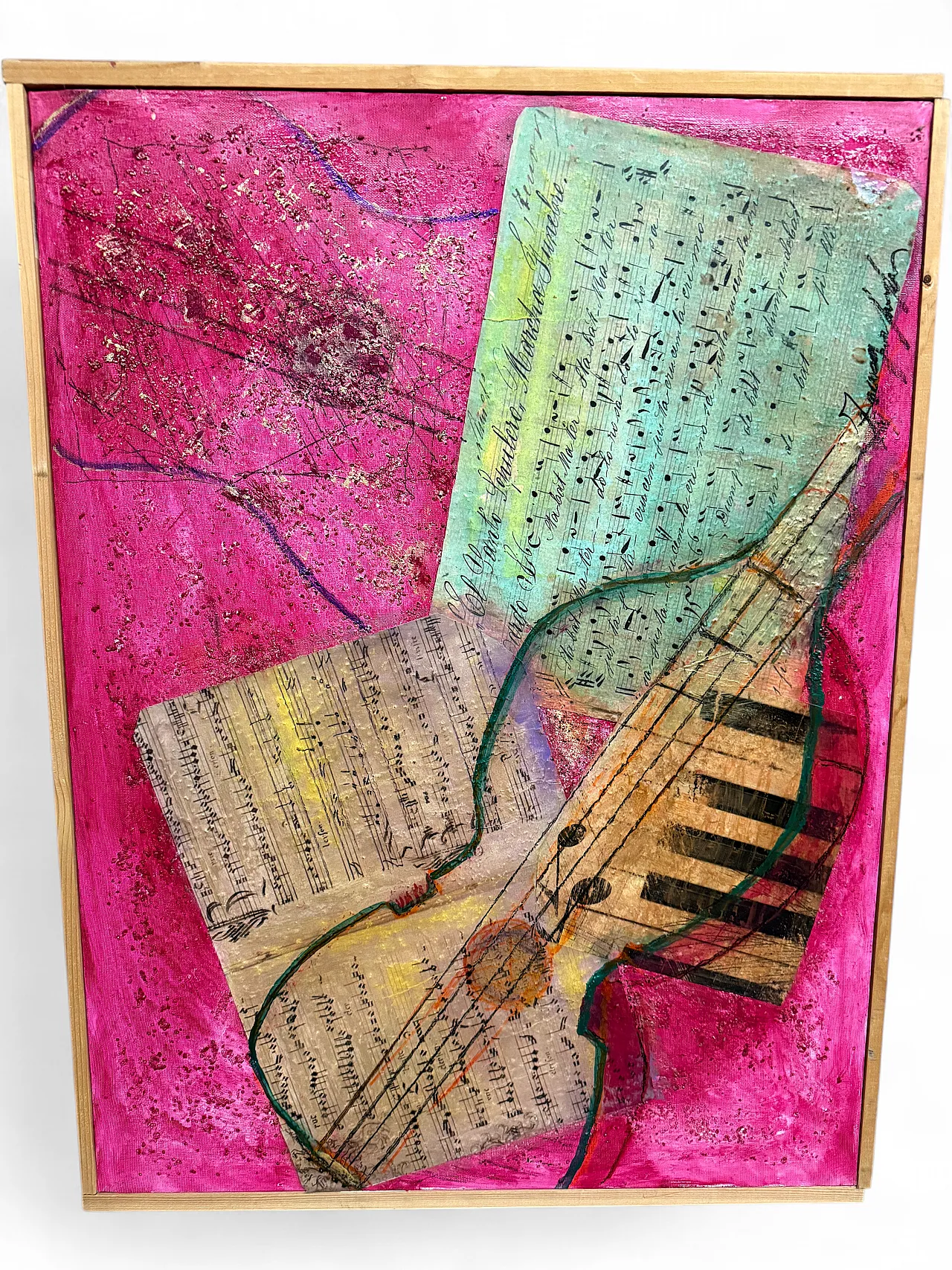 Painting G. Zaccagnino "Musical Variations" mixed media on canvas 2000 15