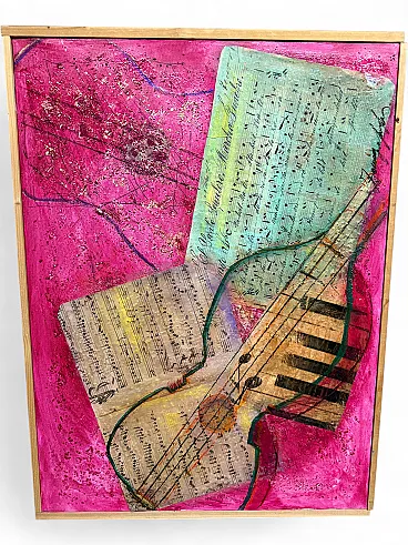 Painting G. Zaccagnino Musical Variations mixed media on canvas 2000