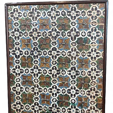 Floor-panel ancient majolica tile Azulejos Spain. 19th century