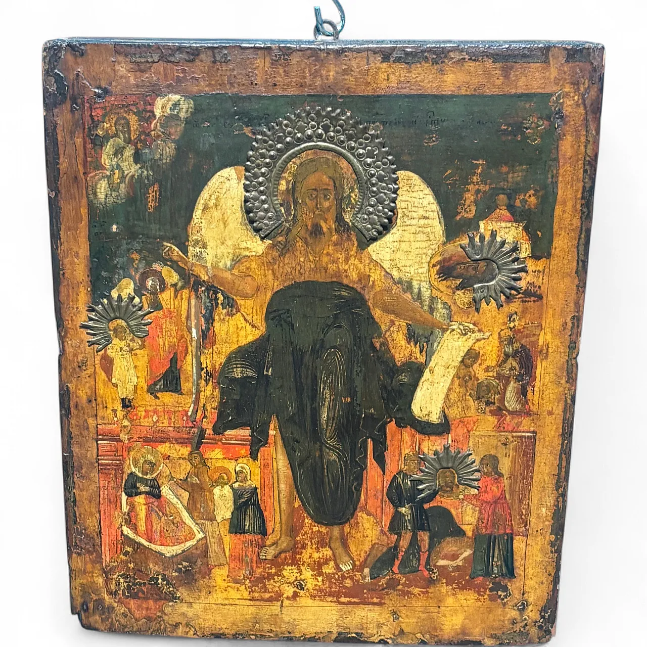 Orthodox icon with Saint John the Baptist Angel in the desert, 18th c. 15