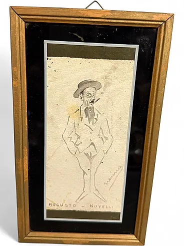Ink drawing Augusto Novelli Neri Nannetti (Nerino), 1930
