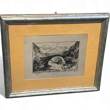 Work by Giacomo Balla, drawing made in ink, 50s
