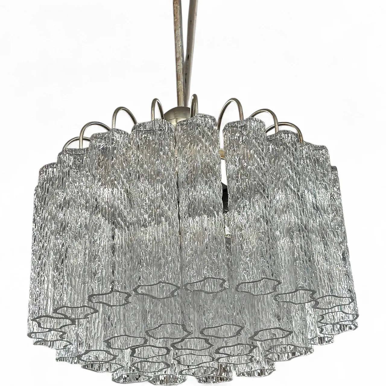 Venini chandelier with 50 glasses and 3 lights, 70s 9