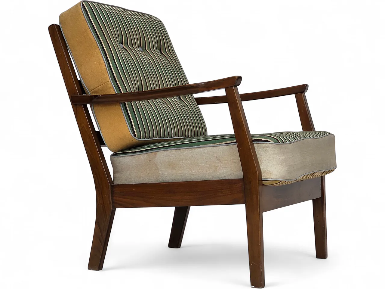 1960s, Danish armchair, furniture wool, beech wood. 21