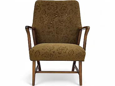 1960s, Danish vintage armchair, furniture wool, beech wood.