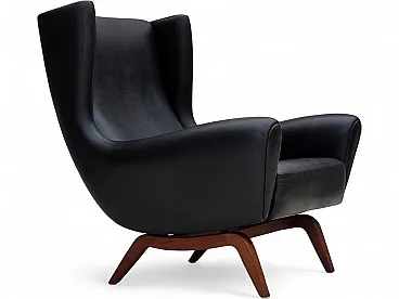 1960s, Danish design by Illum Wikkelsø, armchair, model 110, leather.