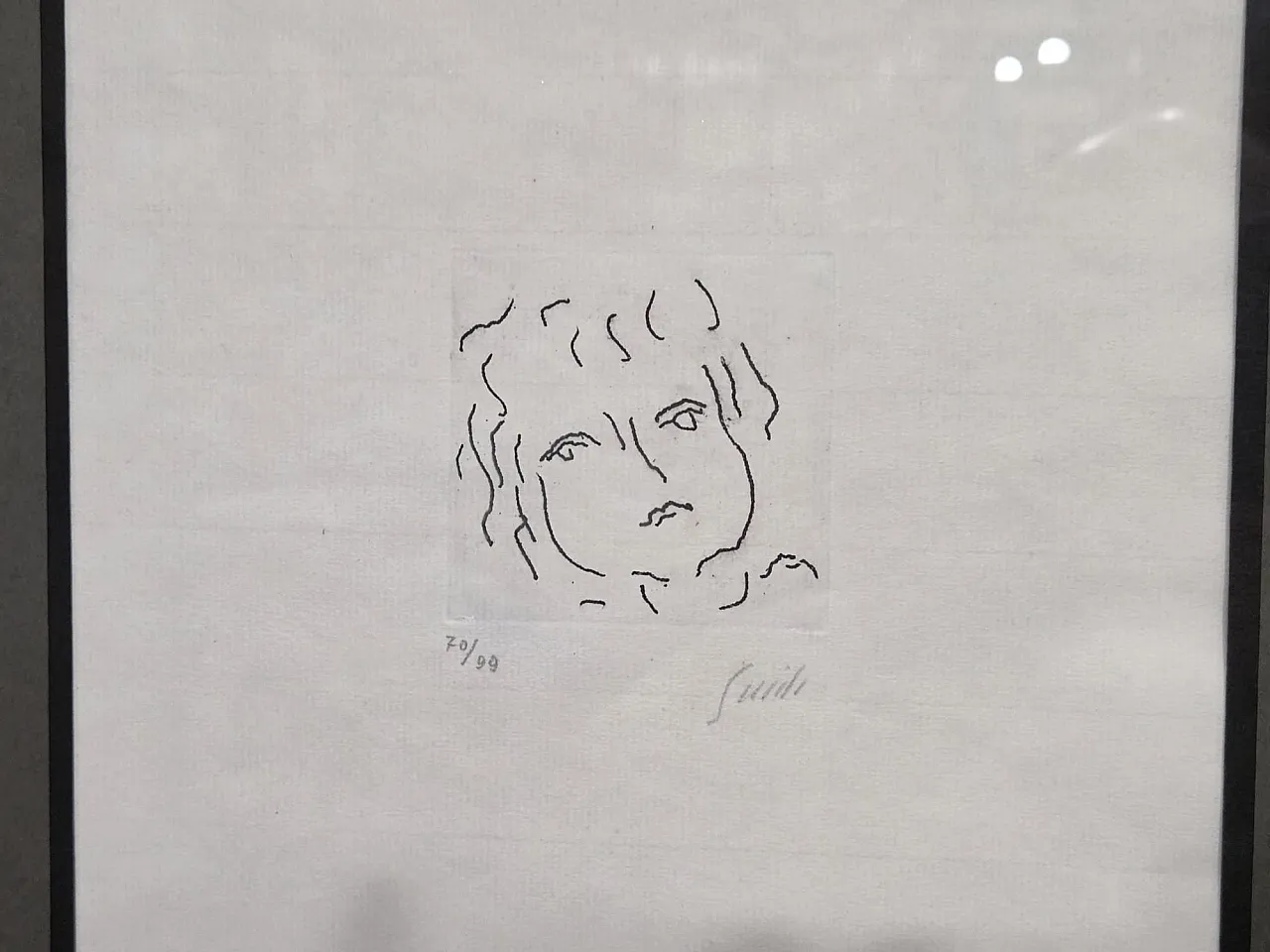 Virgilio Guidi, Portrair, etching, 1970s 2