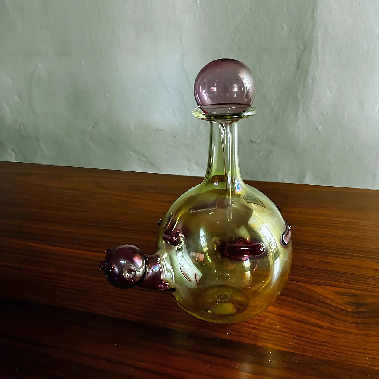 Glass duck-shaped decanter, 1980s 2