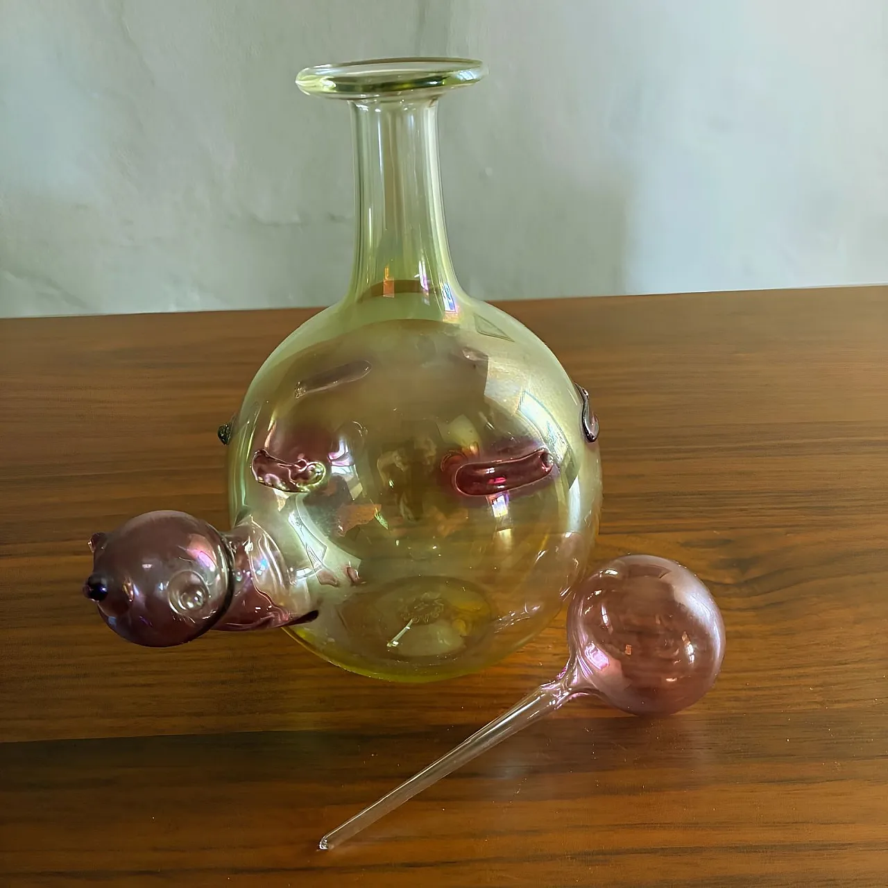 Glass duck-shaped decanter, 1980s 3