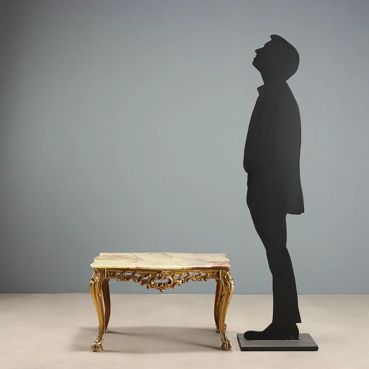 Baroque style coffee table with alabaster top, early 20th century 2