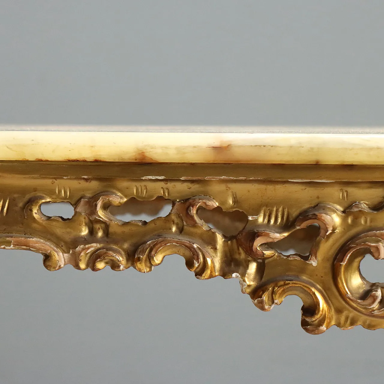 Baroque style coffee table with alabaster top, early 20th century 9