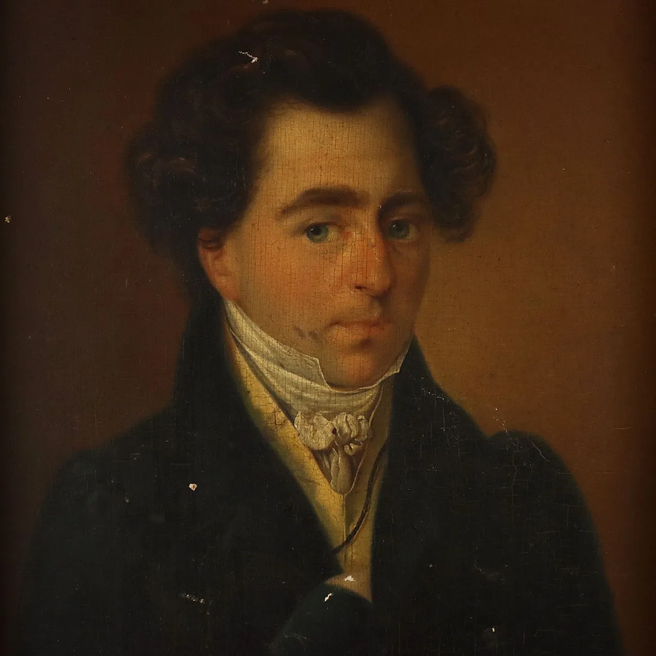Painting Portrait of a Nobleman, oil on panel, 19th century 3