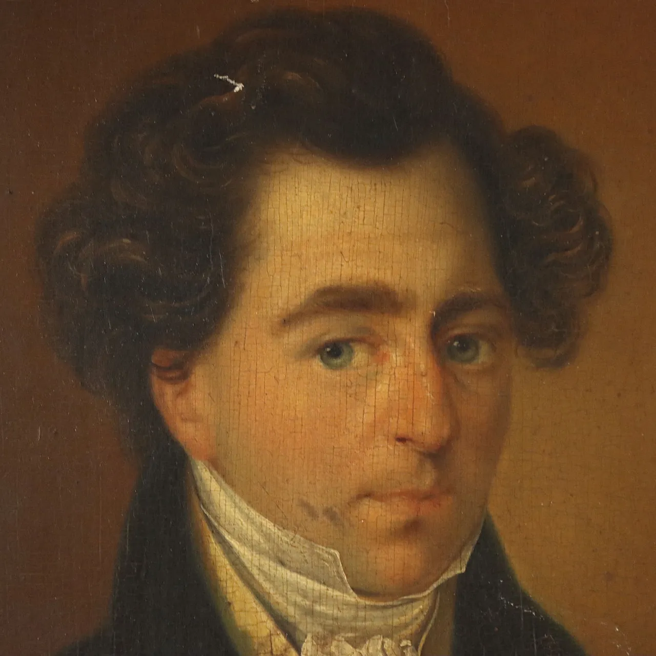 Painting Portrait of a Nobleman, oil on panel, 19th century 4