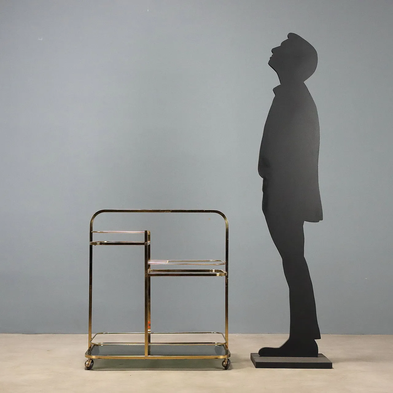 Bar cart in brass, 1970s 2